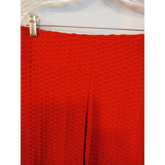 Unbranded Red Waffle Skinny Leggings Size XL Scrunch Butt Squat Proof - Picture 2 of 7